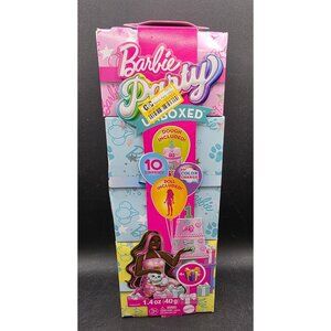 Barbie Party Unboxed Pet Birthday Playset With Color Change Doll & Dough Powder